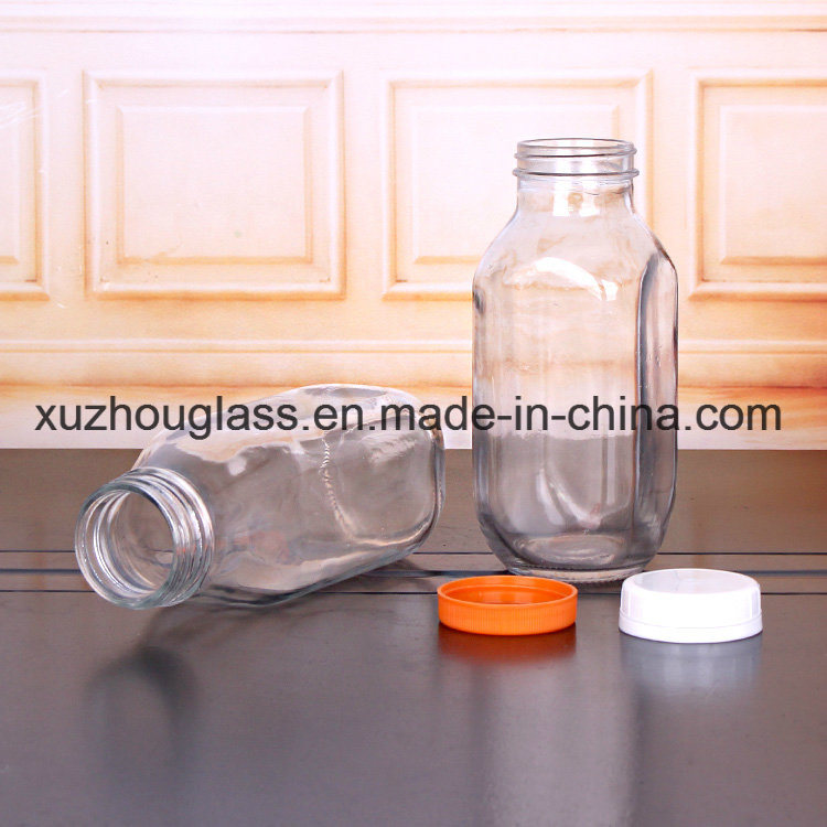 300ml High Quality Glass Milk Bottles with Engraved Cow