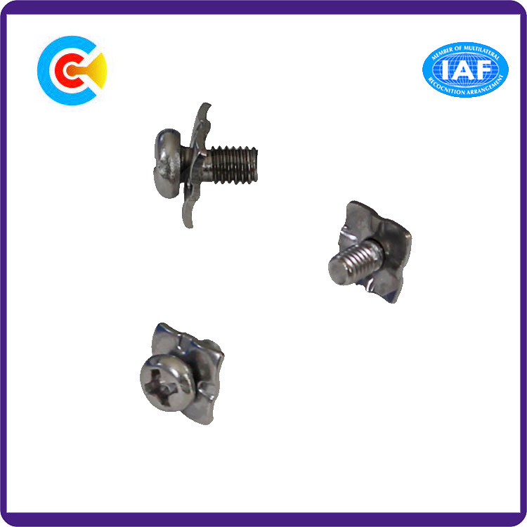 Stainless Steel M6 Cross/Phillips Pan Head Screws with Square Washer