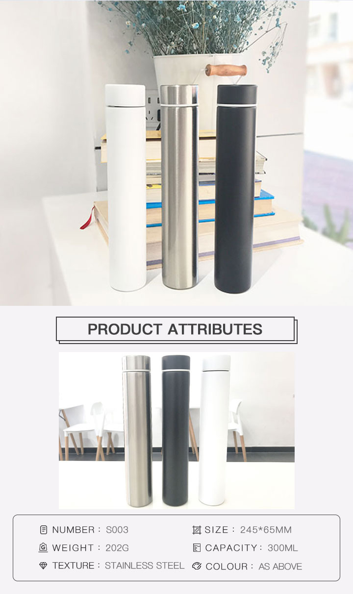 300ml Customized Creative Slender Cup Insulated Stainless Steel Water Bottle