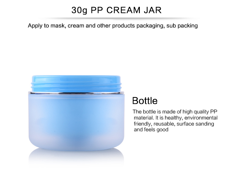 High Quality Cheap Price Blue 50g Wholesale Cosmetic PP Cream Double Wall Plastic Jar