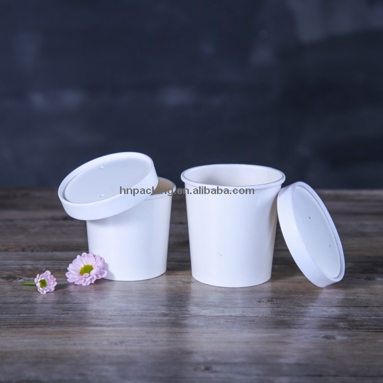 Biodegradable Kraft Paper Soup Cup Instant Noodles Bowls with Lids