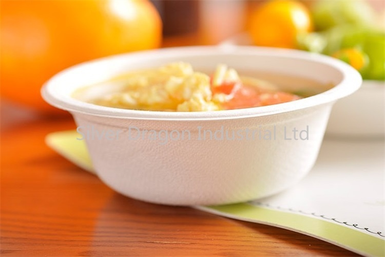 Sugarcane Bagasse Bowls, Disposable and Eco-Friendly