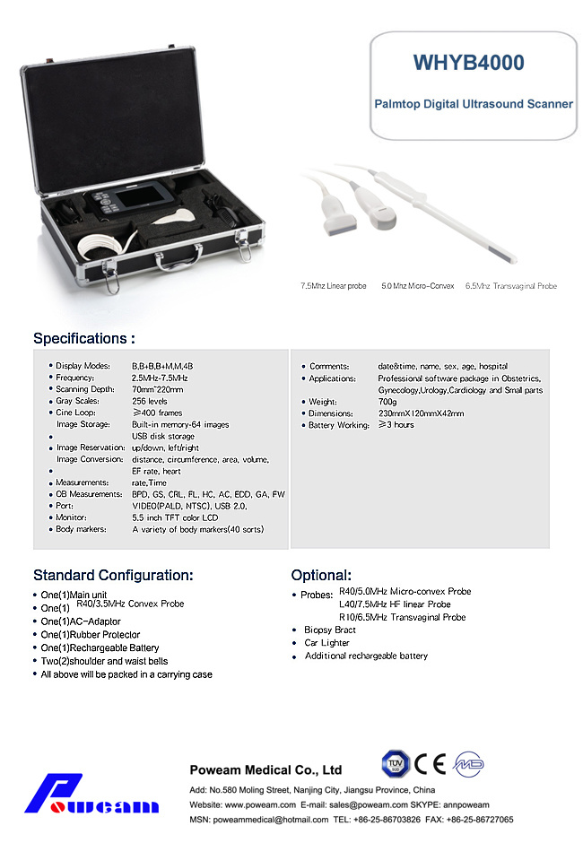 Digital Portable Palmtop Ultrasound Scanner (WHYB4000)