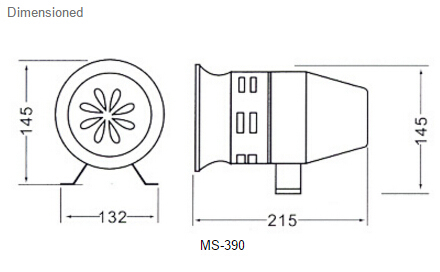 Ms-390 Motor Alarm Motor Siren Electric Siren