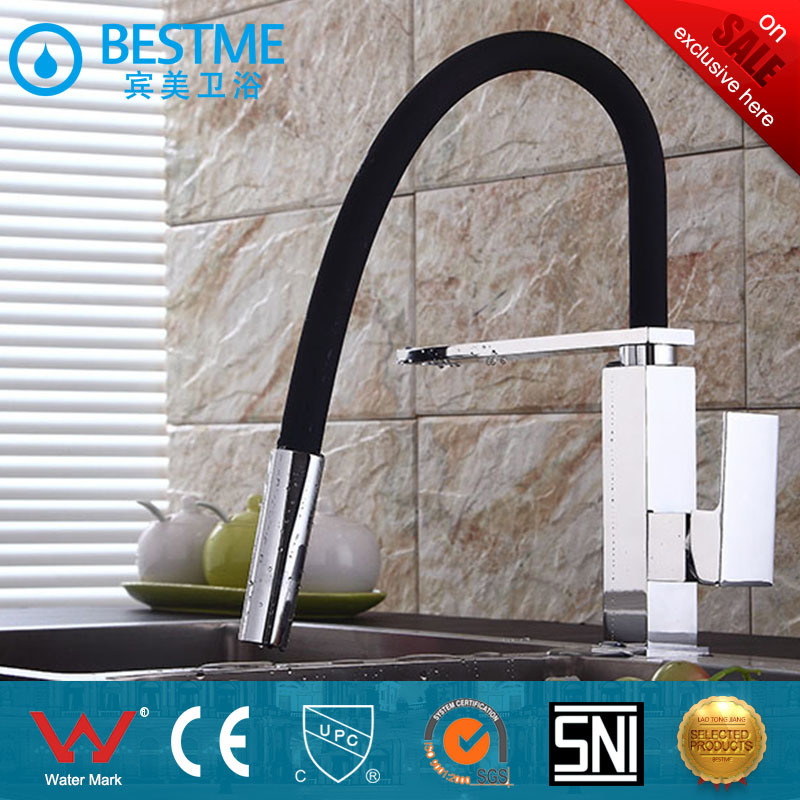 High Quanlity Black Color Flexible Brass Kitchen Mixer (BF-20215)