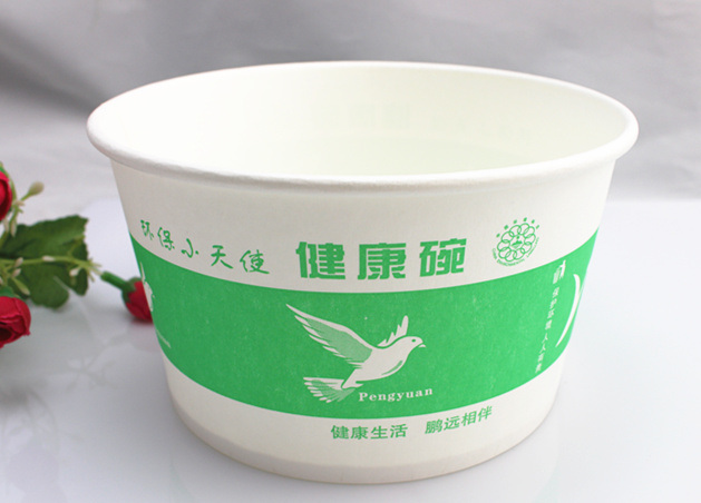Disposable Paper Bowl with Lid for Take Away, Disposable Hot Soup Paper Bowl