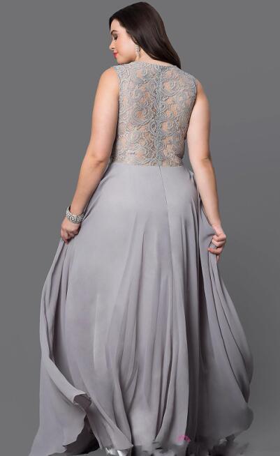 Plus Size Prom Party Gowns Lace Beading Evening Dresses Z7050