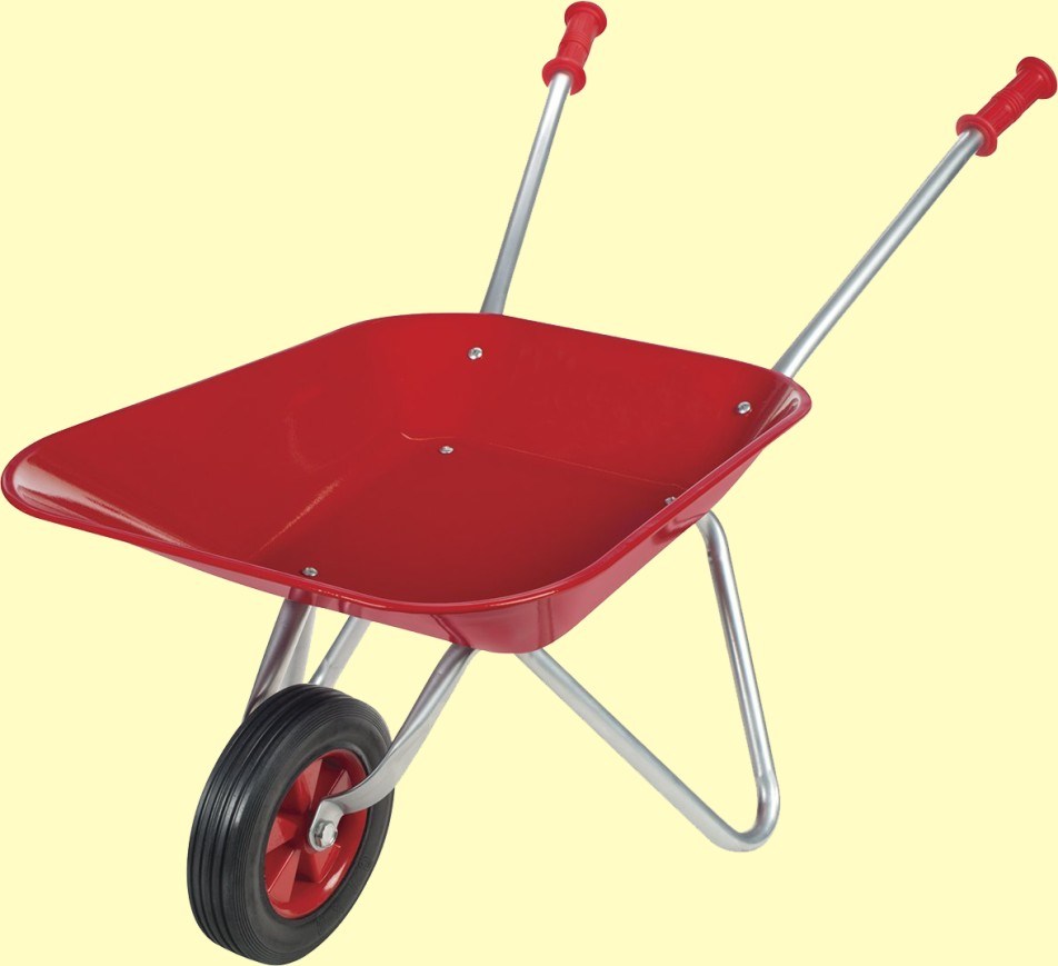 Safe Metal Child Toys 0.4cuft 9L Kids Wheelbarrow