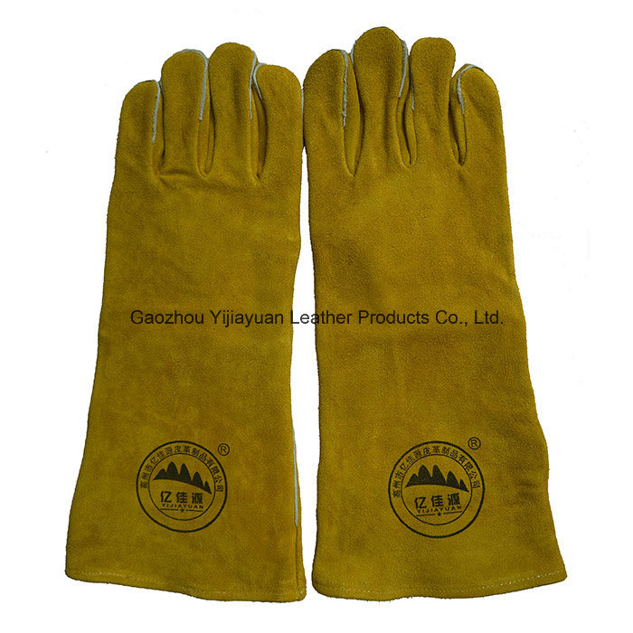 Golden Heavy Duty Leather Hand Protection Welding Gloves