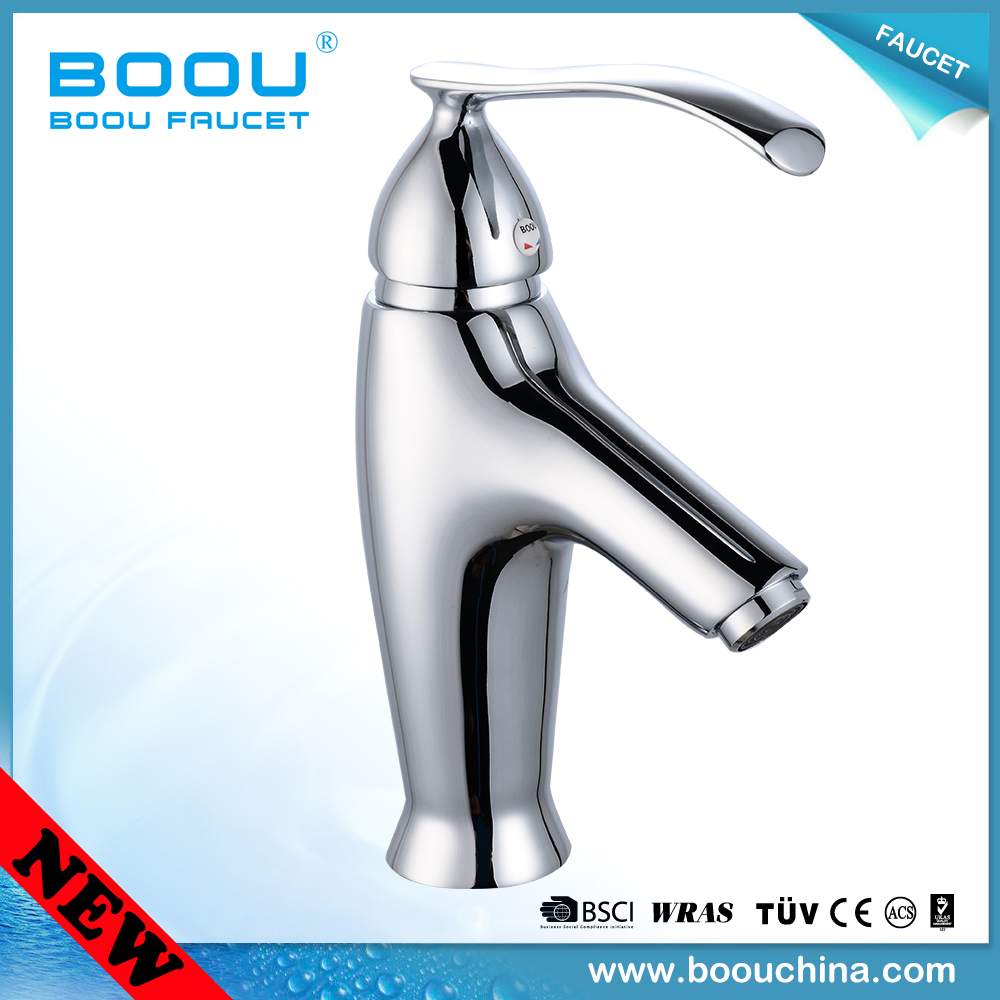 New Design Delicate Chrome Finished Single Basin Faucet