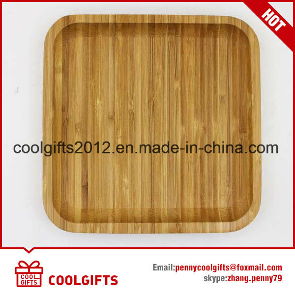 Eco-Friendly Square Bamboo Wood Food Dessert Cake Dishes Plates