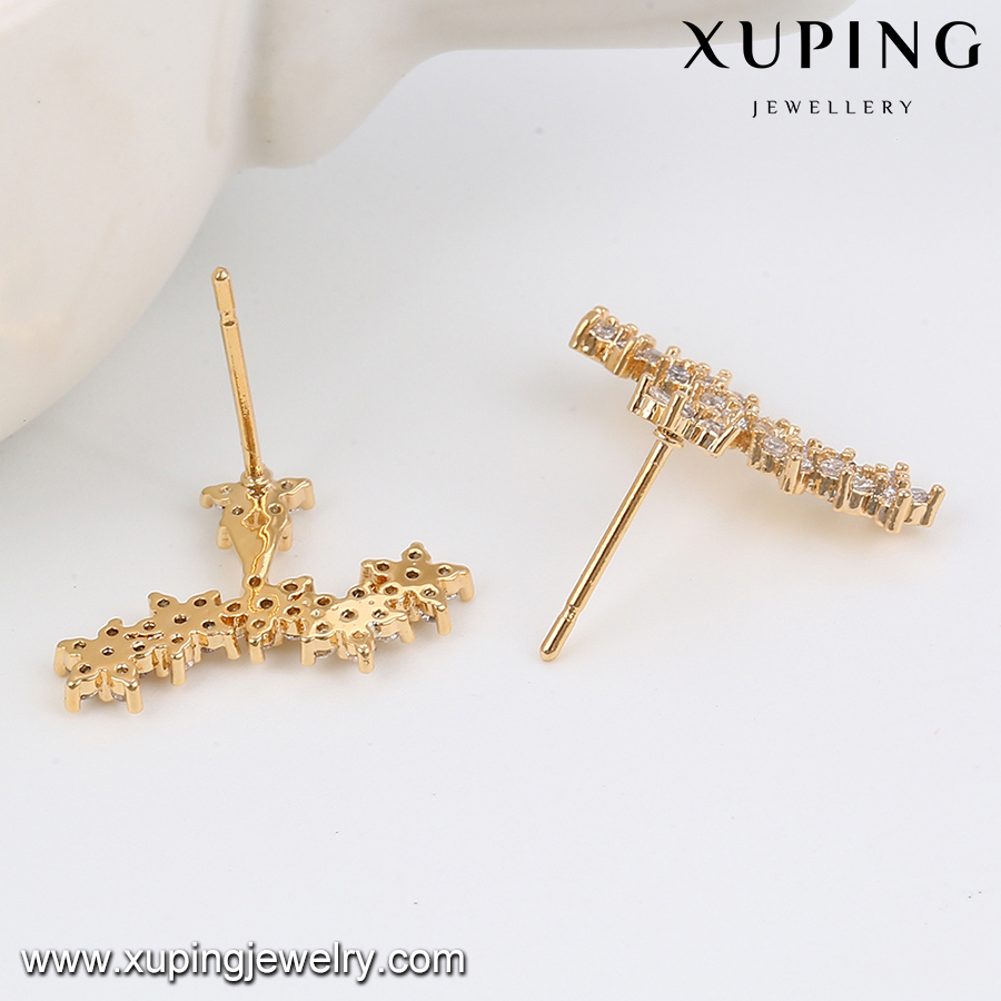 Xuping China Wholesale Light Weight Gold Stud Earring, Unique 18K Gold Earring for Girls