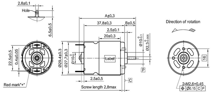 12V Electric Motor RS-380sh DC Motor for Hair Dryer