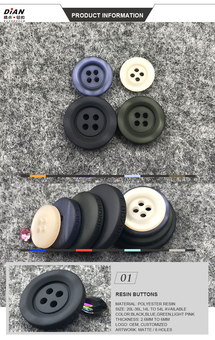 Wholesale Classic Simple Resin Button of Clothes