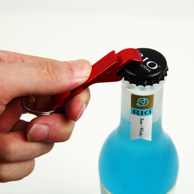 Multifunctional Portable Bottle Opener Keychain Customized Logo Promotion Gift
