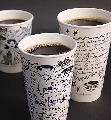 Take Away Printed Disposable Double Wall Paper Hot Drink Coffee Cup with Lids 12oz