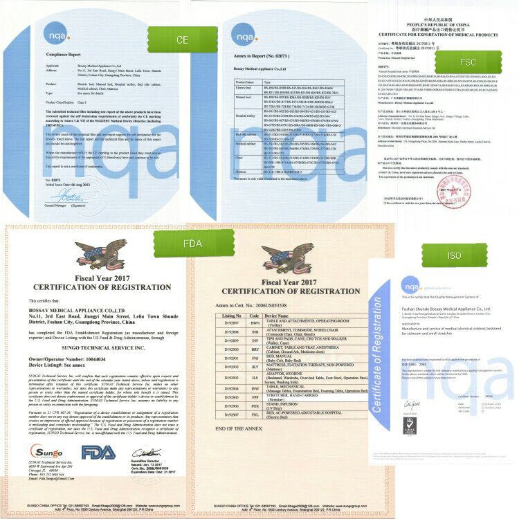 Ce, FDA, ISO Approval Medical Four Crank Hospital Manual Bed