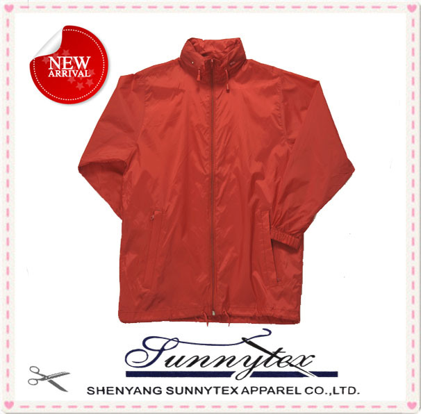 Adult Short Nylon Hoody Raincoat Jacket