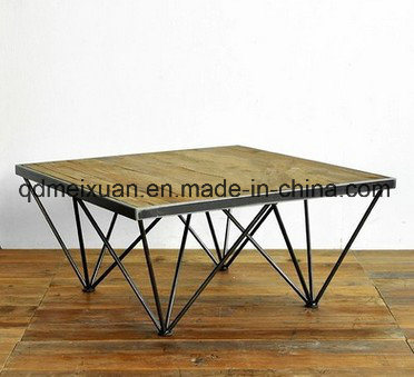 Contracted and Contemporary Fashion Creative Personality, Wrought Iron Solid Wood Dining Table The Sitting Room Cafe Bars Small Tea Table (M-X3318)