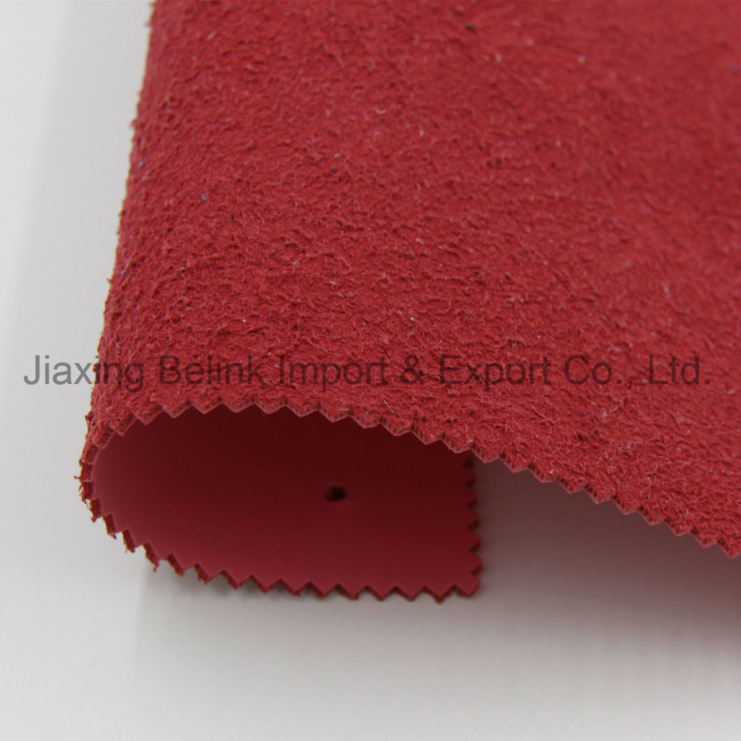 Leather Flocked PVC Leather for Shoes and Bags, Bonded Leather