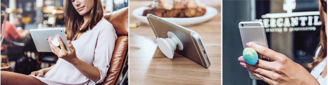 Pop Stand and Grip for Smart Phone and Tablets Socket