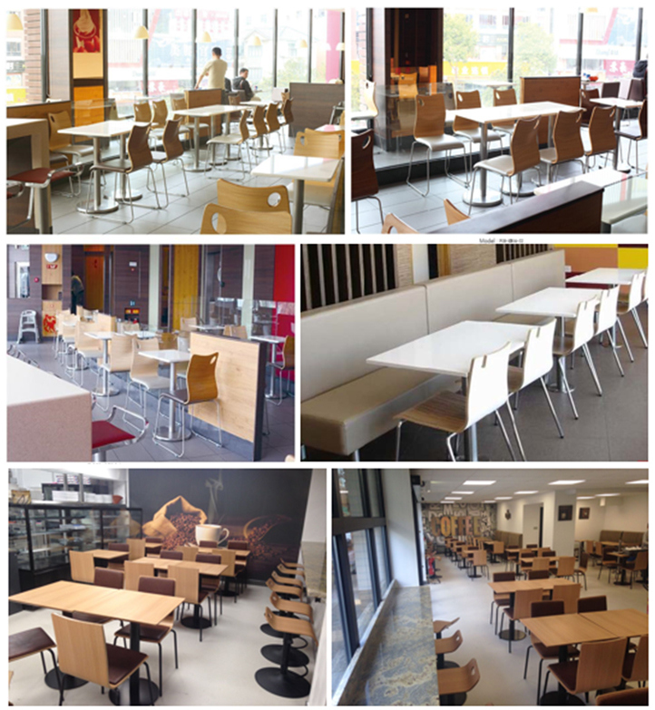 Chinese Wood Unique Stainless Steel Restaurant Dining Tables and Chairs (FOH-BC37)