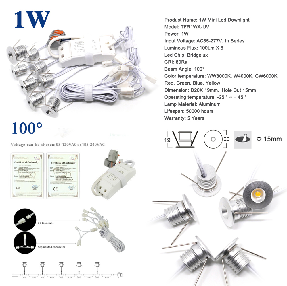 1W Mini LED COB Bulb Light Dimmable