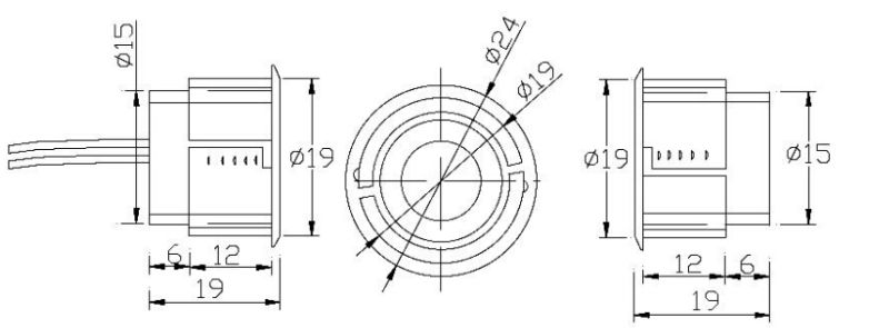 E-5Continents 3/4 inch Recessed Mounted Metal Door Magnetic Contacts 5C-36B