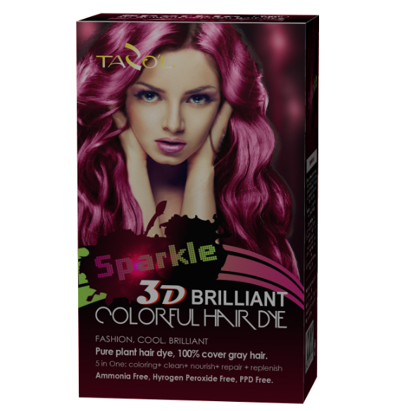 2016 Newest Sparkle 3D Brilliant Colorful Hair Color Cream