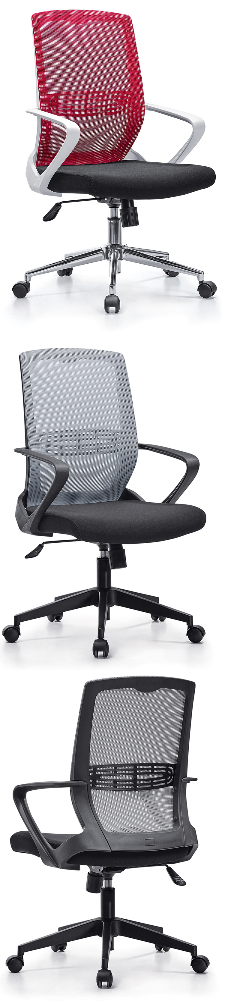 Modern Mesh Fabric Metal Swivel Staff Computer Manager Office Chair