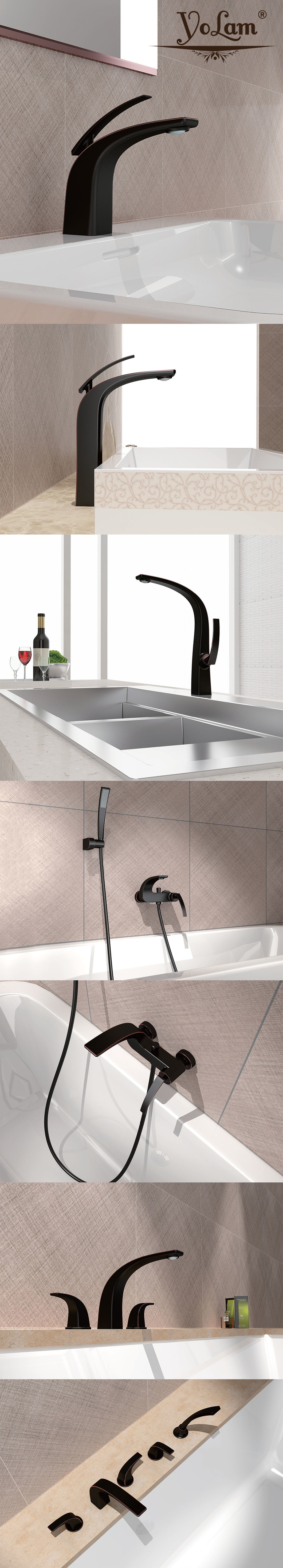 Simple Design Matt Black Color Basin Faucet with Orb Finished (801001)