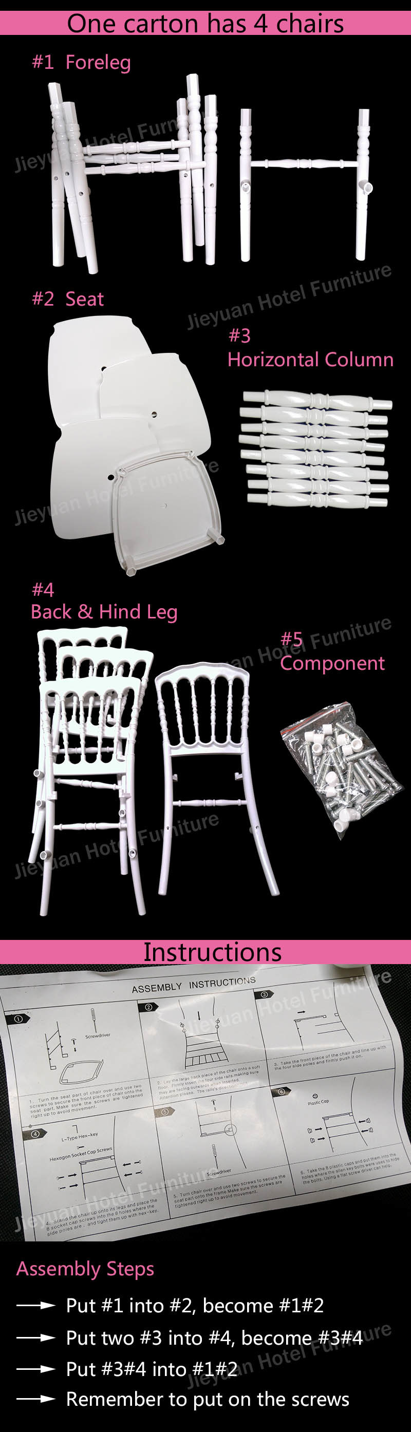 White Plastic Wedding Castle Chiavari Chair (JY-J18)