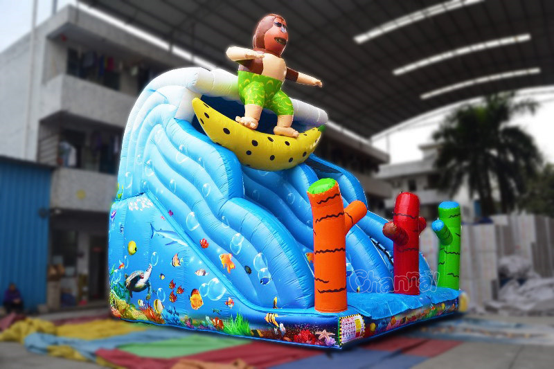 Surfing Theme Inflatable Slide Animal Slide for Kids Play (chsl625)