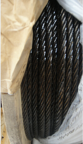 Galvanized Steel Wire Rope 6X7+FC Coated Black Oil Outside