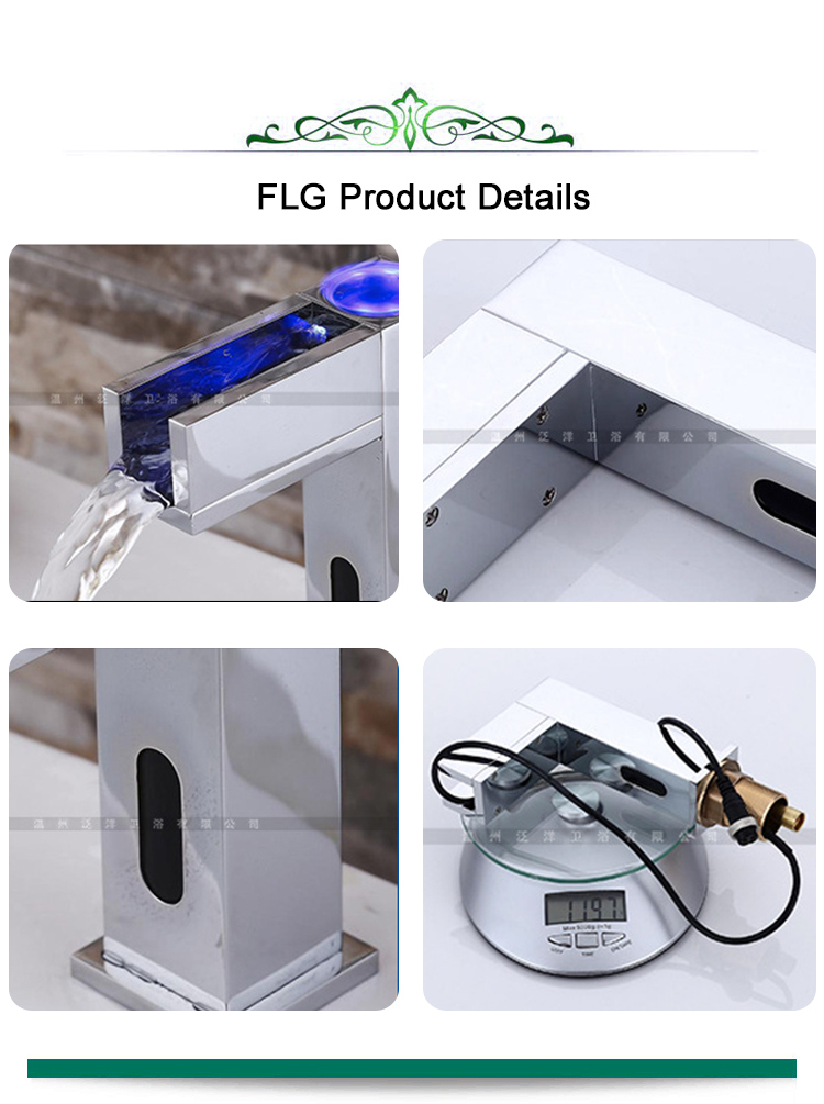 Flg Power Waterfall Automatic Sensor Faucet with LED