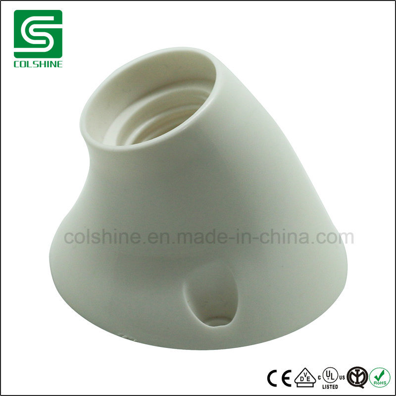 E27 Base Lamp Socket Angled Plastic Lamp Holder Europe Market