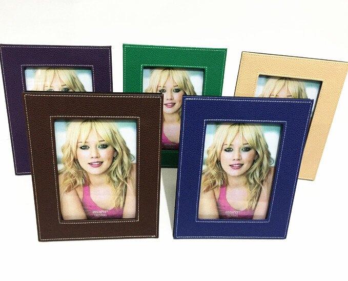 Flower Patterned Leather Picture Frames