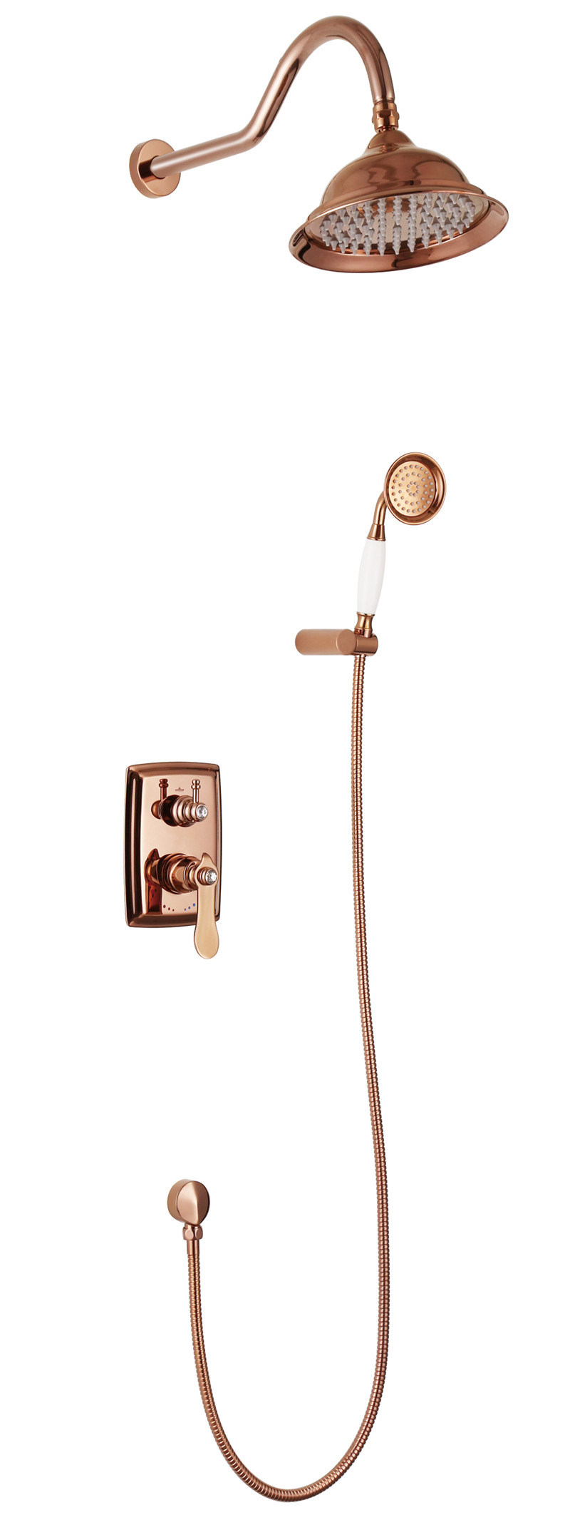 Wall Mounted Antique Brass Concealed Shower Set (zf-W42)