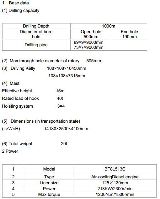 1000m drilling depth truck mounted SIN1000B water well drilling rig