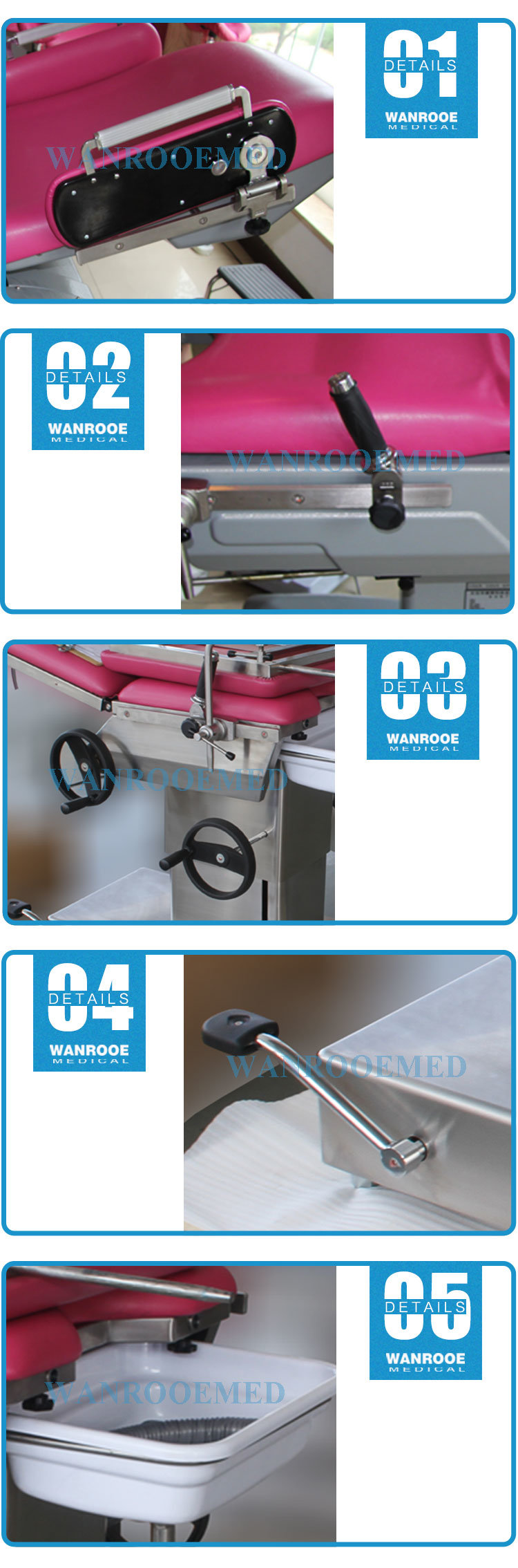 a-C102D02 High Quality Economical Hospital Electrical Gynaecology Delivery Table