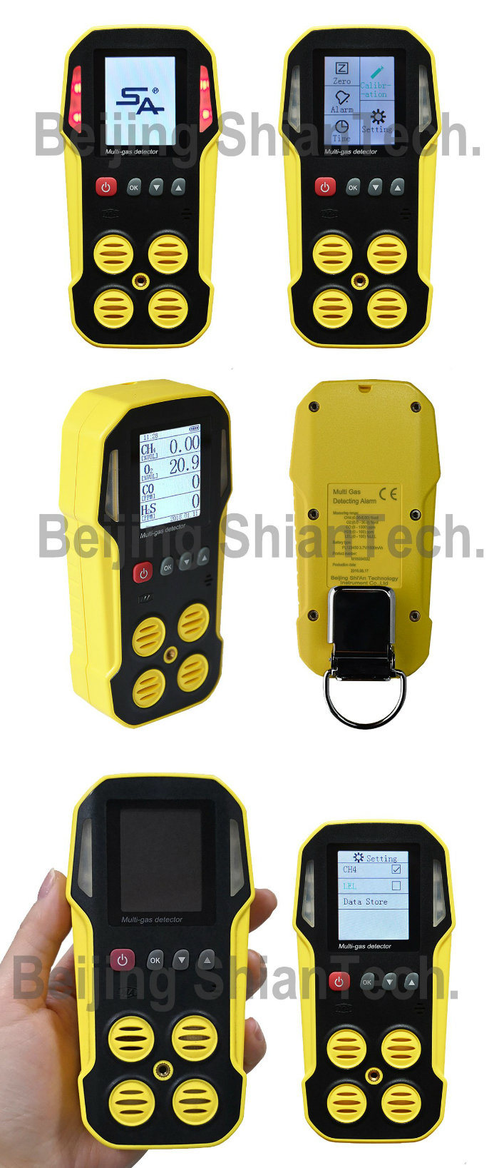CH4 Co H2s O2 4 Gas Detector, Hand-Held Portable Multi Gas Detector CD4 Coal Mine Gas Detector