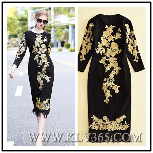 High Quality Designer Clothing Women Ladies Fashion Embroidered Long Party Prom Dress