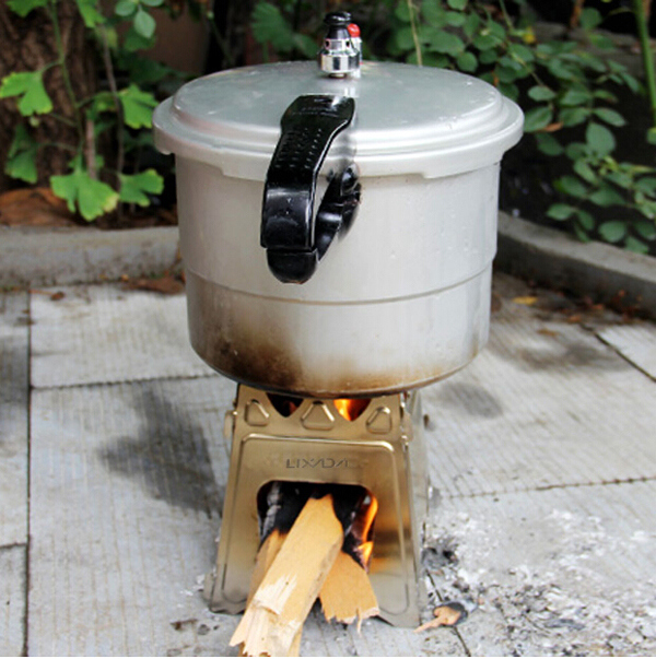 for Outdoor Cooking Camping Backpacking Portable Stainless Steel Outdoor Stove Lightweight Folding Wood Stove Pocket Alcohol Stove