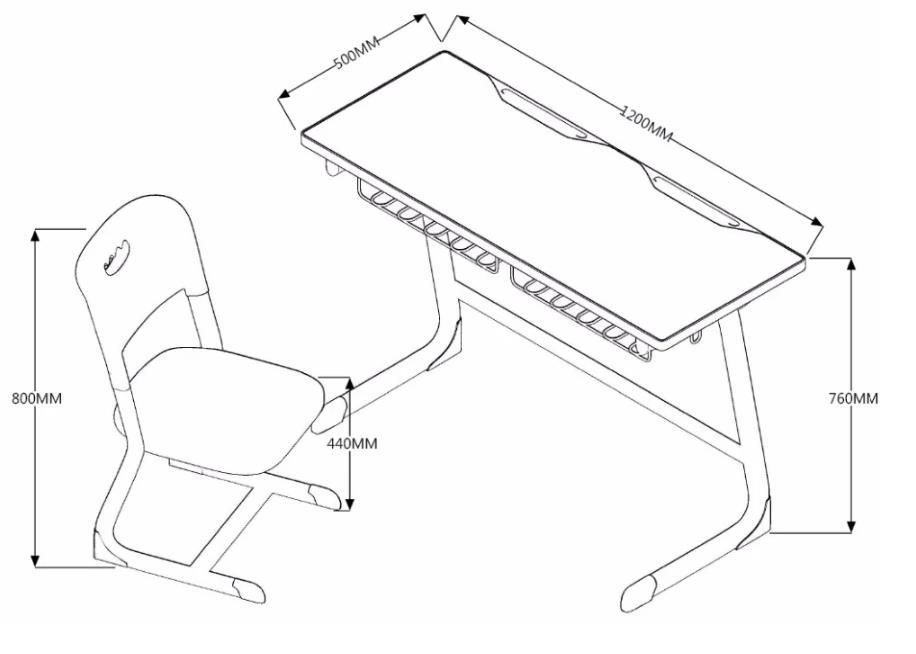 Modern Cheap Primary University Classroom Adjustable Ergonomic Student School Desk and Chair Set Furnture