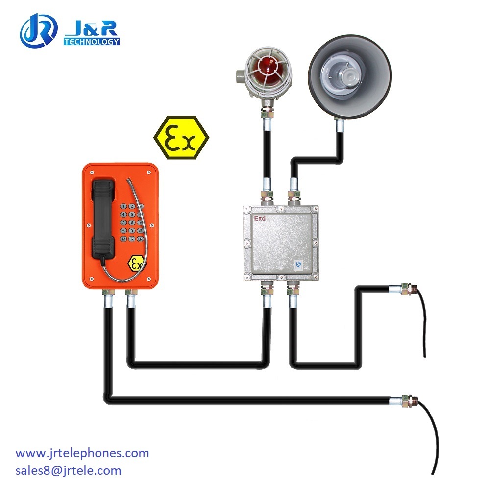 Moisture Resistant Explosion Proof Telephone with Broadcasting for Industrial, Atex Anti-Explosion Telephone