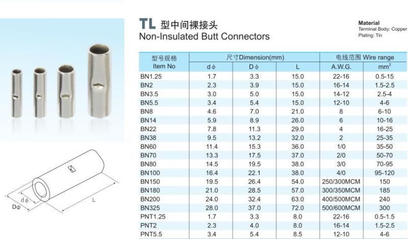 Copper Connector Tube for The Connecting of Wire