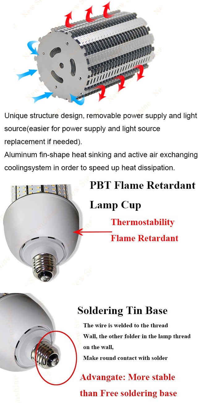 UL 120W LED Corn Light E40 E39 Retrofit Warehouse Light