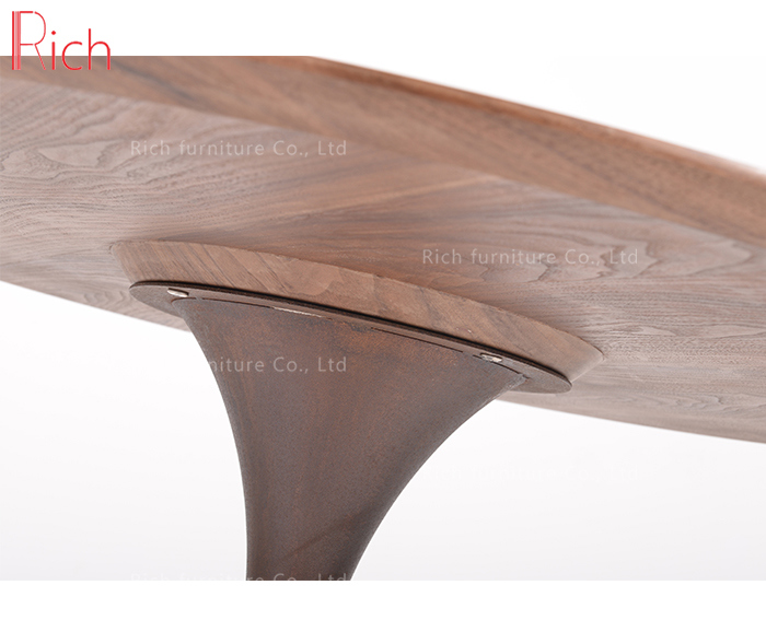 New Style Home Furniture Round Dining Table in Walnut Wood