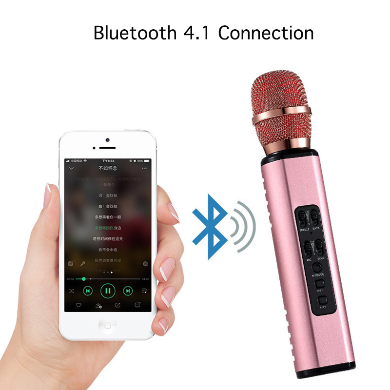 K6 Wireless Microphone Condenser Karaoke Microfone Record Music Metal Mikrofon Mic Bluetooth Speaker for Phone Computer Pk Ws858