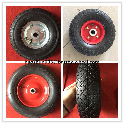 4.00-8 Wheelbarrow Rubber Wheel with Metal Rim